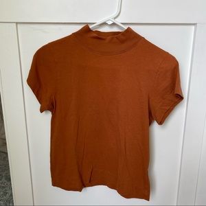 Everlane Burnt Orange Mock Neck Top